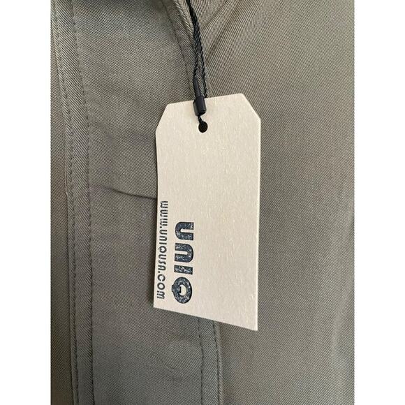 NWT UNIQ Navy Green Hooded Sleeveless utility lightweight vest dress Size Small - Picture 6 of 7